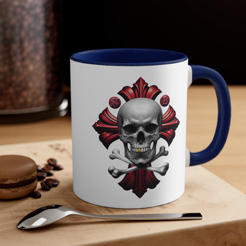 "Skull & Barrel" Accent Coffee Mug, 11oz