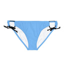 "Skull & Barrel" Base Light Blue - Black Logo - Loop Tie Side Bikini Bottom