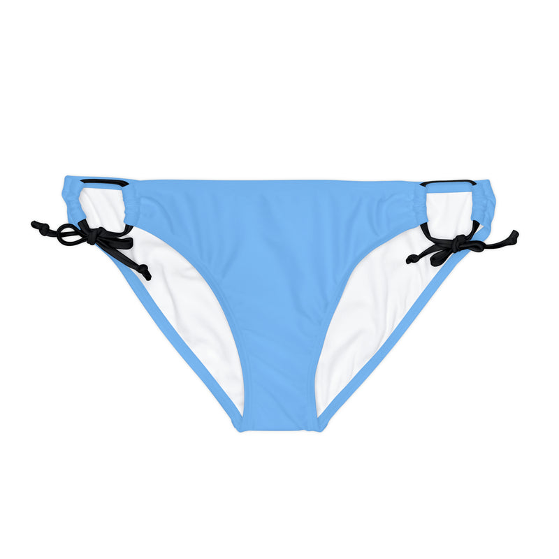 "Skull & Barrel" Base Light Blue - Black Logo - Loop Tie Side Bikini Bottom