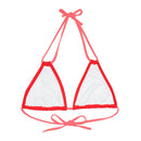 "Skull & Barrel" Base Red - Left Logo - Strappy Triangle Bikini Top (AOP)