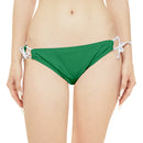 "Skull & Barrel" Base Dark Green - Black Logo - Loop Tie Side Bikini Bottom (AOP)
