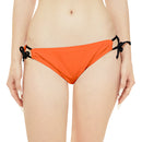 "Skull & Barrel" Base Orange - Black Logo - Loop Tie Side Bikini Bottom (AOP)