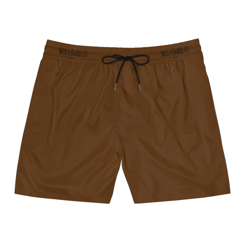 Men's Mid-Length Swim Shorts - Brown