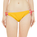 "Skull & Barrel" Base Yellow - White Logo - Loop Tie Side Bikini Bottom (AOP)