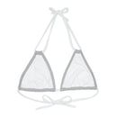 "Skull & Barrel" Base Light Grey - Right Logo - Strappy Triangle Bikini Top (AOP)