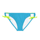 "Skull & Barrel" Base Turquoise - Black Logo - Loop Tie Side Bikini Bottom (AOP)