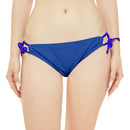 "Skull & Barrel" Base Dark Blue - Black Logo - Loop Tie Side Bikini Bottom (AOP)