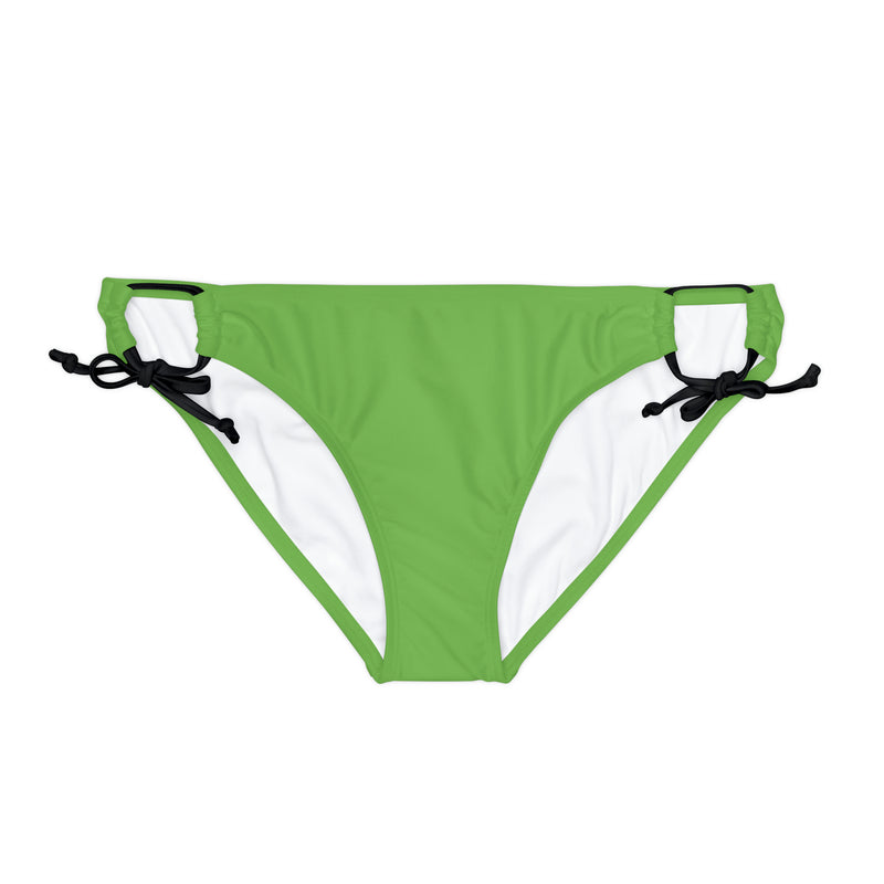 "Skull & Barrel" Base Green - Black Logo - Loop Tie Side Bikini Bottom (AOP)