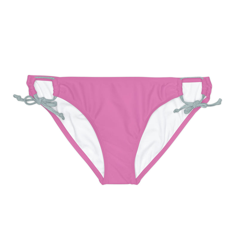 "Skull & Barrel" Base Light Pink - Black Logo - Loop Tie Side Bikini Bottom (AOP)