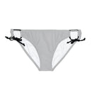"Skull & Barrel" Base Light Grey - Black Logo - Loop Tie Side Bikini Bottom (AOP)
