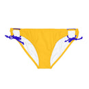 "Skull & Barrel" Base Yellow - White Logo - Loop Tie Side Bikini Bottom (AOP)