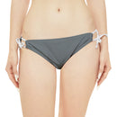"Skull & Barrel" Base Dark Grey - Black Logo - Loop Tie Side Bikini Bottom (AOP)
