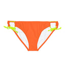 "Skull & Barrel" Base Orange - Black Logo - Loop Tie Side Bikini Bottom (AOP)