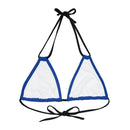 "Skull & Barrel" Base Dark Blue - Right Logo - Strappy Triangle Bikini Top (AOP)
