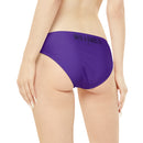 "Skull & Barrel" Base Purple - Black Logo - Loop Tie Side Bikini Bottom (AOP)