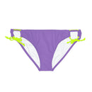 "Skull & Barrel" Base Light Purple - Black Logo - Loop Tie Side Bikini Bottom (AOP)