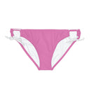 "Skull & Barrel" Base Light Pink - Black Logo - Loop Tie Side Bikini Bottom (AOP)