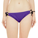 "Skull & Barrel" Base Purple - White Logo - Loop Tie Side Bikini Bottom (AOP)