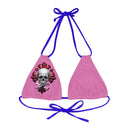 "Skull & Barrel" Base Light Pink - Right Logo - Strappy Triangle Bikini Top (AOP)