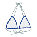 "Skull & Barrel" Base Dark Blue - Right Logo - Strappy Triangle Bikini Top (AOP)