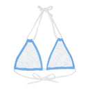 "Skull & Barrel" Base Light Blue - Right Logo - Strappy Triangle Bikini Top (AOP)