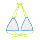 "Skull & Barrel" Base Light Blue - Right Logo - Strappy Triangle Bikini Top (AOP)