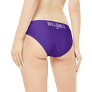"Skull & Barrel" Base Purple - White Logo - Loop Tie Side Bikini Bottom (AOP)