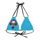 "Skull & Barrel" Base Turquoise - Right Logo - Strappy Triangle Bikini Top (AOP)