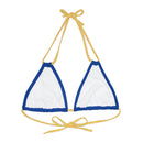 "Skull & Barrel" Base Dark Blue - Right Logo - Strappy Triangle Bikini Top (AOP)
