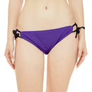 "Skull & Barrel" Base Purple - Black Logo - Loop Tie Side Bikini Bottom (AOP)
