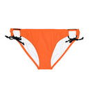 "Skull & Barrel" Base Orange - Black Logo - Loop Tie Side Bikini Bottom (AOP)