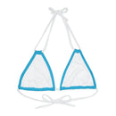 "Skull & Barrel" Base Turquoise - Left Logo - Strappy Triangle Bikini Top (AOP)