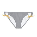"Skull & Barrel" Base Grey - White Logo - Loop Tie Side Bikini Bottom (AOP)