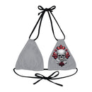 "Skull & Barrel" Base Grey - Left Logo - Strappy Triangle Bikini Top (AOP)