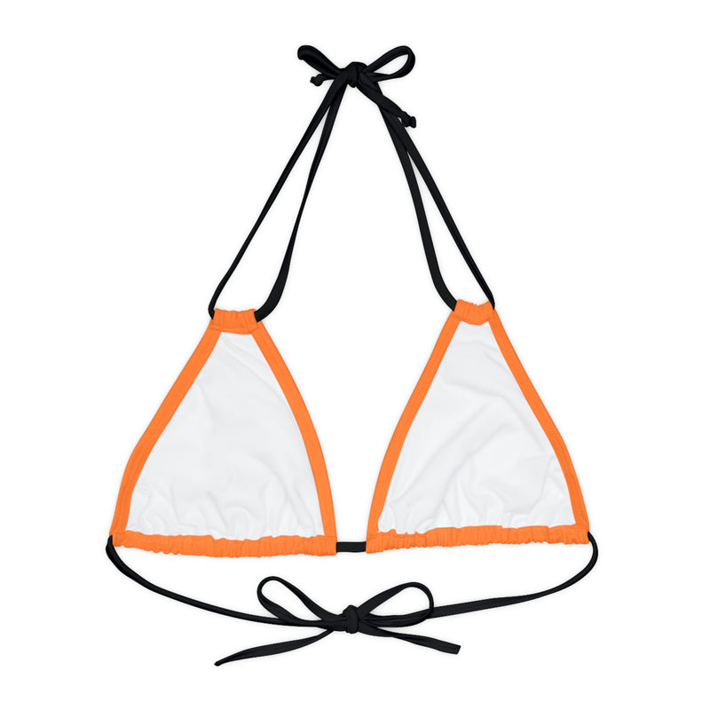 "Skull & Barrel" Base Crusta - Right Logo - Strappy Triangle Bikini Top (AOP)