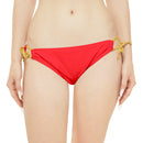 "Skull & Barrel" Base Red - White Logo - Loop Tie Side Bikini Bottom (AOP)