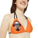 "Skull & Barrel" Base Crusta - Right Logo - Strappy Triangle Bikini Top (AOP)