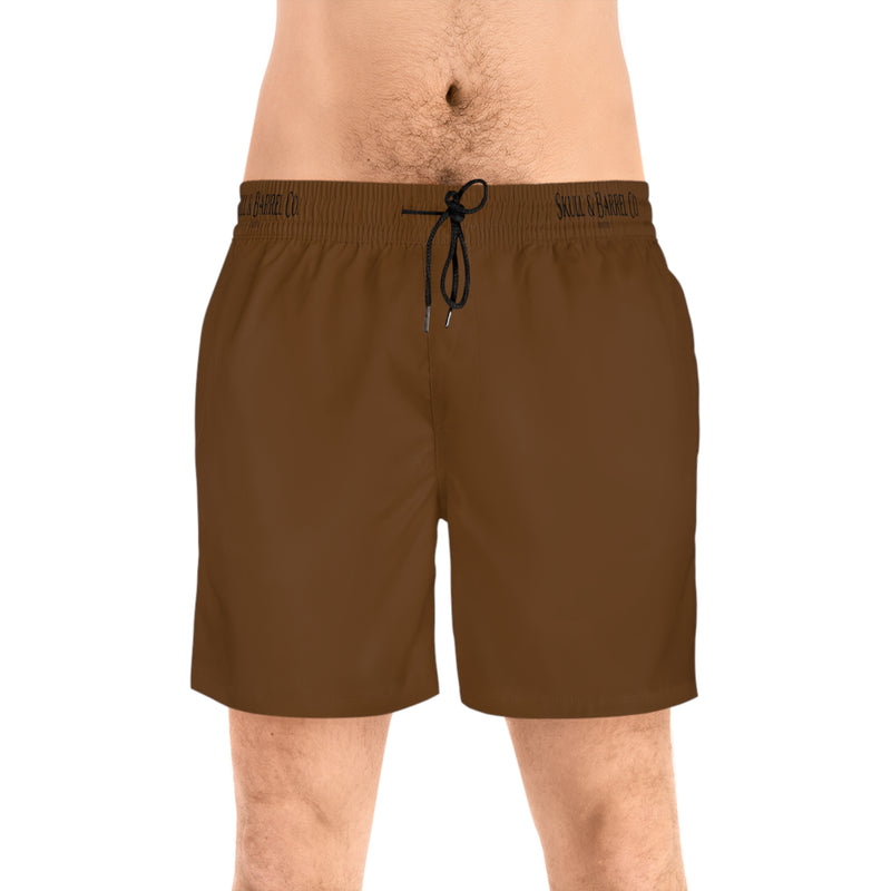 Men's Mid-Length Swim Shorts - Brown