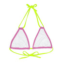 "Skull & Barrel" Base Light Pink - Right Logo - Strappy Triangle Bikini Top (AOP)