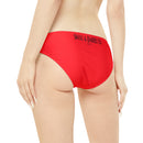 "Skull & Barrel" Base Red - Black Logo - Loop Tie Side Bikini Bottom
