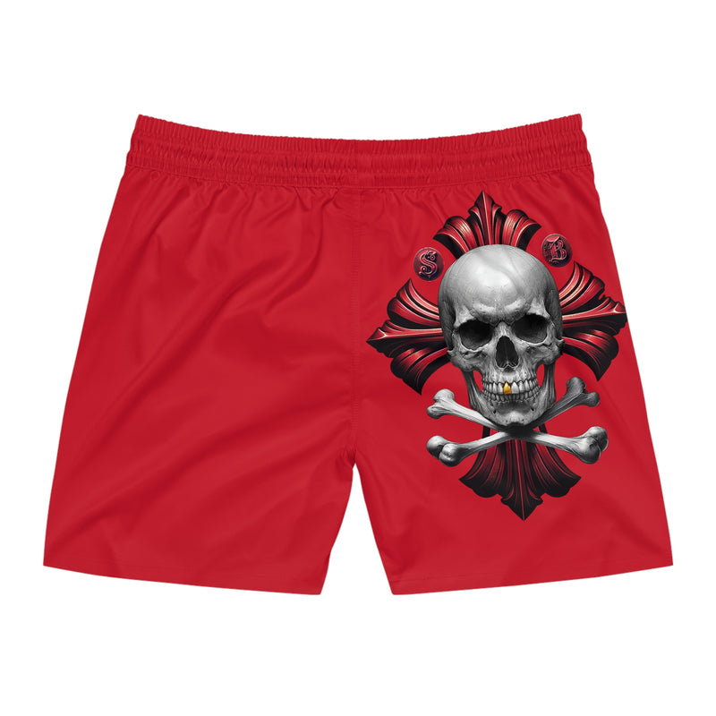 Men's Mid-Length Swim Shorts - Dark Red