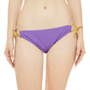 "Skull & Barrel" Base Light Purple - Black Logo - Loop Tie Side Bikini Bottom (AOP)