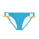"Skull & Barrel" Base Turquoise - Black Logo - Loop Tie Side Bikini Bottom (AOP)