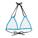 "Skull & Barrel" Base Turquoise - Left Logo - Strappy Triangle Bikini Top (AOP)