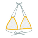 "Skull & Barrel" Base Yellow - Right Logo - Strappy Triangle Bikini Top (AOP)