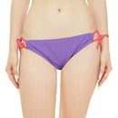 "Skull & Barrel" Base Light Purple - White Logo - Loop Tie Side Bikini Bottom (AOP)