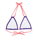 "Skull & Barrel" Base Purple - Right Logo - Strappy Triangle Bikini Top (AOP)