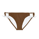 "Skull & Barrel" Base Brown - Black Logo - Loop Tie Side Bikini Bottom (AOP)