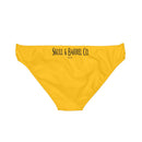 "Skull & Barrel" Base Yellow - Black Logo - Loop Tie Side Bikini Bottom (AOP)