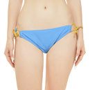 "Skull & Barrel" Base Light Blue - Black Logo - Loop Tie Side Bikini Bottom